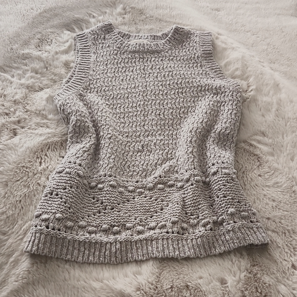 Sleeveless, Pullover 100% cotton, knit Sweater -